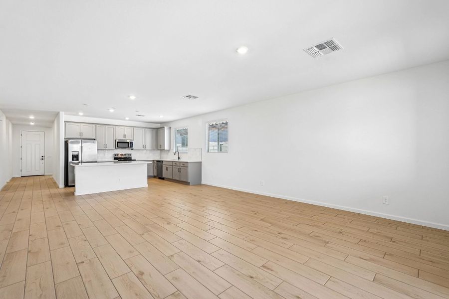 Great room and kitchen Great room and kitchen