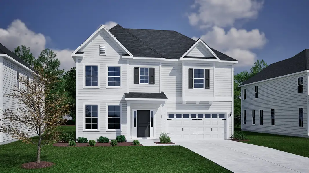 Representative exterior photo of a completed home built from the Keowee - Vanguard Collection by Mungo Homes in Scotts Hill Village, Wilmington, NC (Image 10).