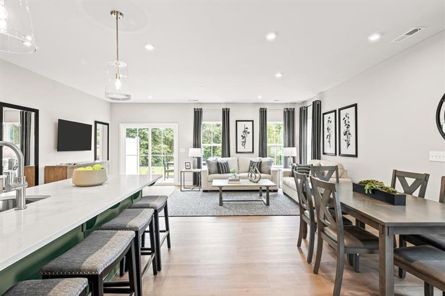 Representative furnished interior of a home built from the Roxbury Grande by Ryan Homes in Griffin Farm Townes, Pittsboro (Image 4).