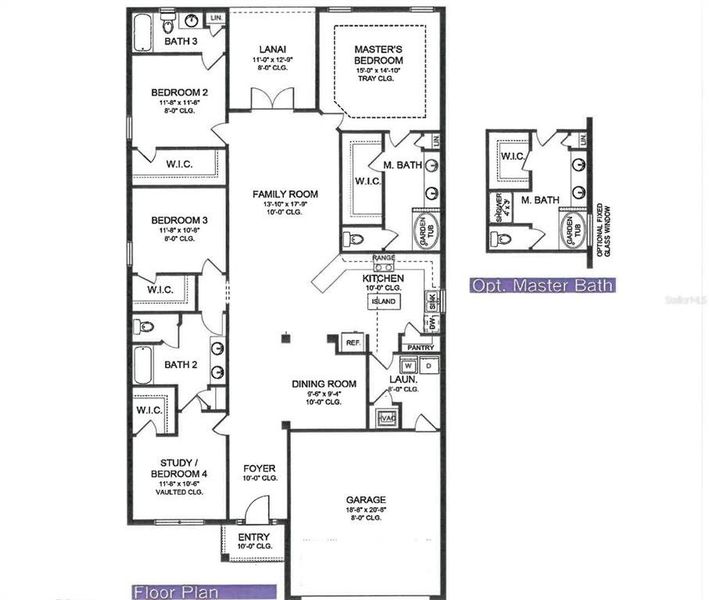 2D floor plan layout of this home in Watercress Cove, North Port, FL (Image 3).