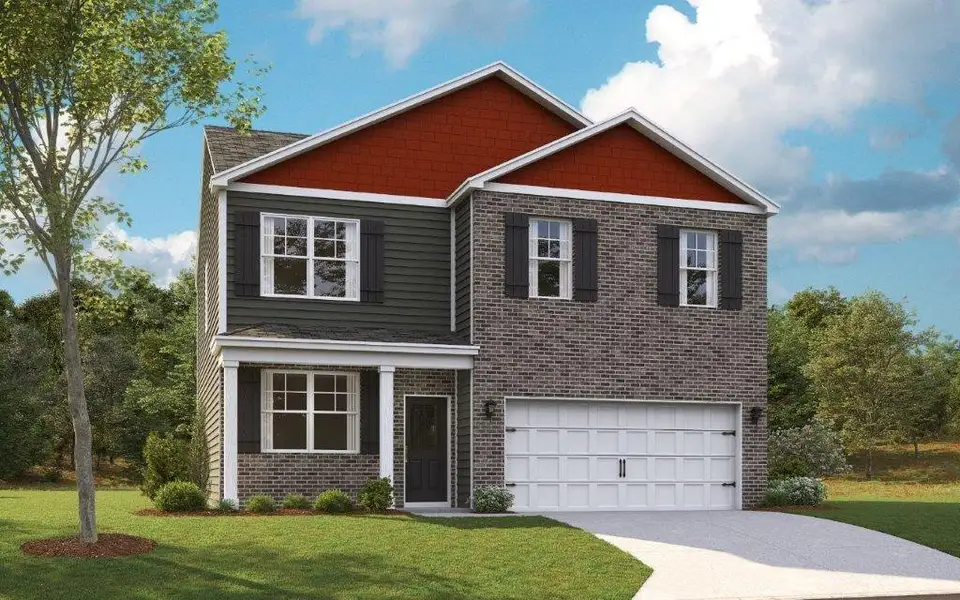 Representative exterior photo of a completed home built from the Belhaven by D.R. Horton in The Ridge at Neals Landing, Knoxville, TN (Image 21).