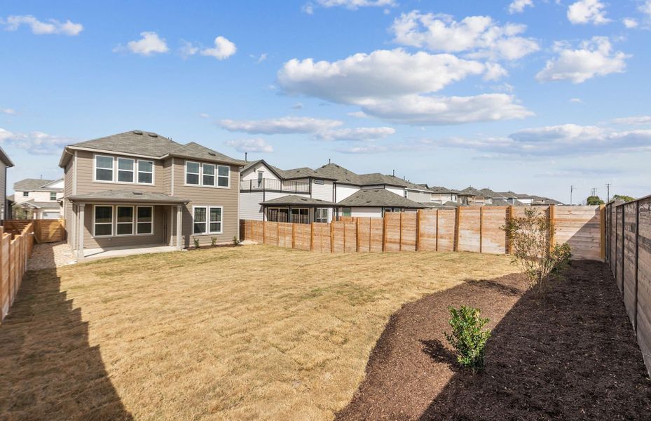 Exterior details and patio area of a home in Horizon Lake, Leander (Image 26). Exterior details and patio area of a home in Horizon Lake, Leander (Image 26).