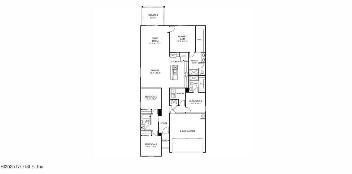 2D floor plan layout of this home in Colbert Landings, Palm Coast, FL (Image 5).
