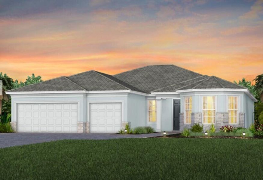 Front exterior of a new home in , Port St. Lucie, FL, highlighting curb appeal (Image 2).