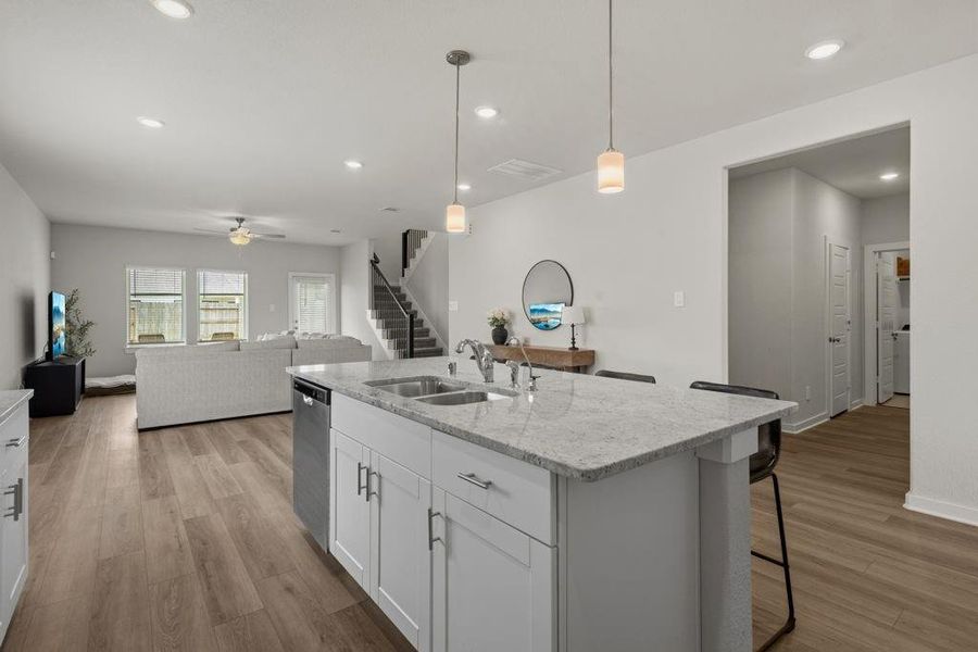 Kitchen and living room