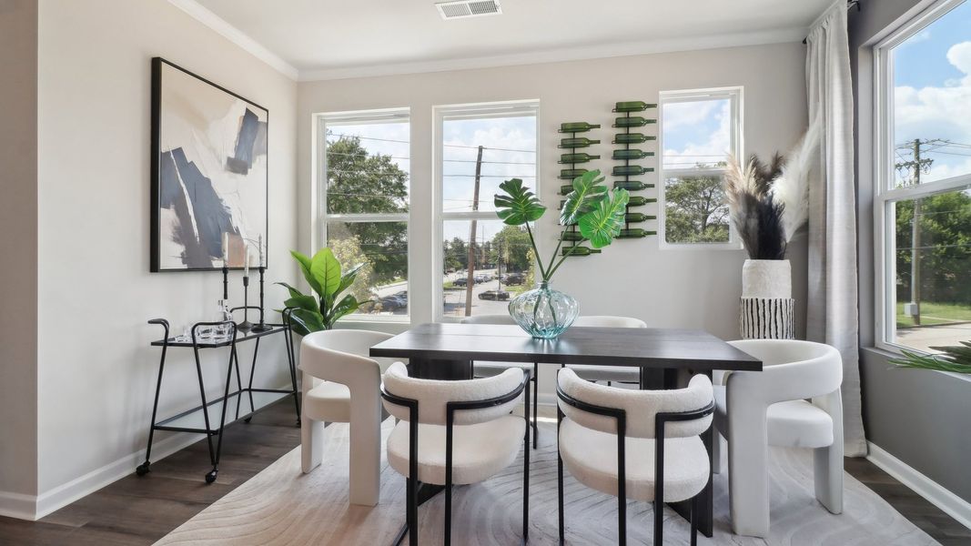 Furnished interior view inside a new home in Townes at Asbury, Hapeville (Image 6). Furnished interior view inside a new home in Townes at Asbury, Hapeville (Image 6).