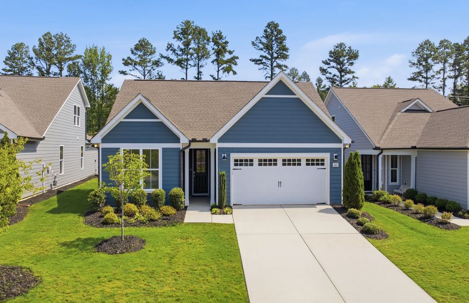 Representative exterior photo of a completed home built from the Palmary by Del Webb in Del Webb at Chatham Park, Pittsboro, NC (Image 23). Representative exterior photo of a completed home built from the Palmary by Del Webb in Del Webb at Chatham Park, Pittsboro, NC (Image 23).