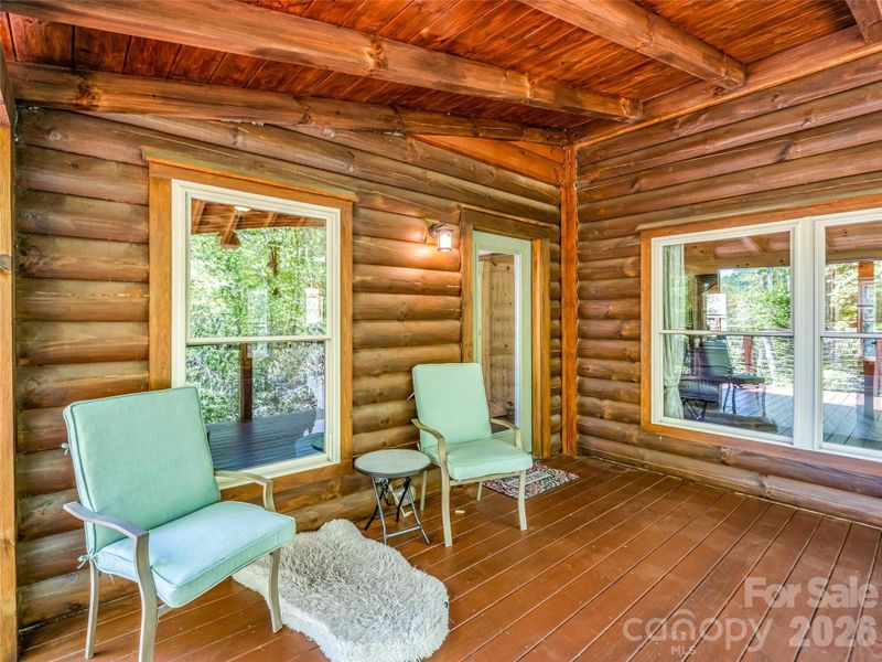 Exterior details and patio area of a home in , Lake Lure (Image 25).
