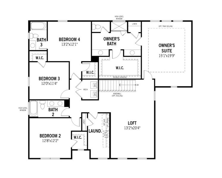 2D floor plan layout for the Riverbend by Mattamy Homes in Crosswind Ranch, Parrish, FL (Image 3).
