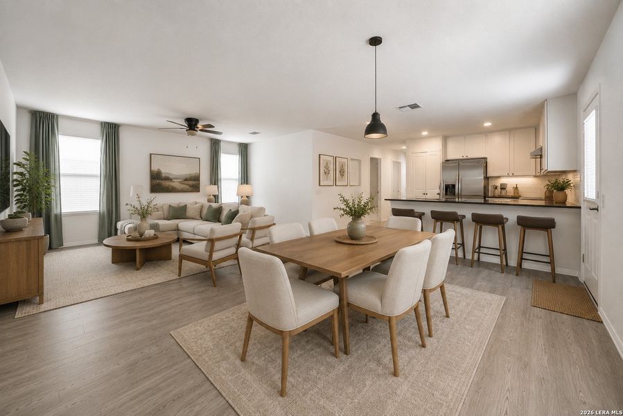 Furnished interior view inside a new home in Mission del Lago, San Antonio (Image 10).