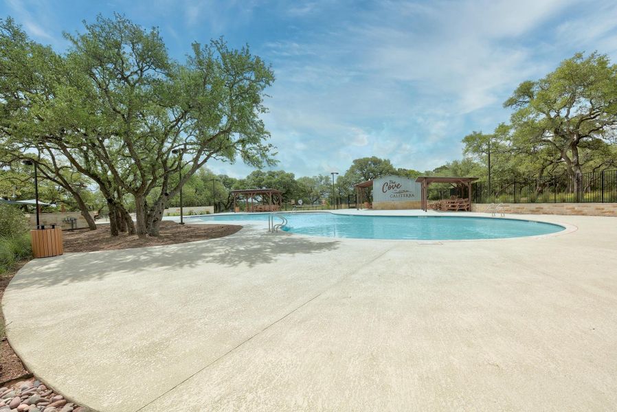 The nearby community pool complex is nestled among sprawling Live Oaks, providing both shade and scenic beauty The nearby community pool complex is nestled among sprawling Live Oaks, providing both shade and scenic beauty