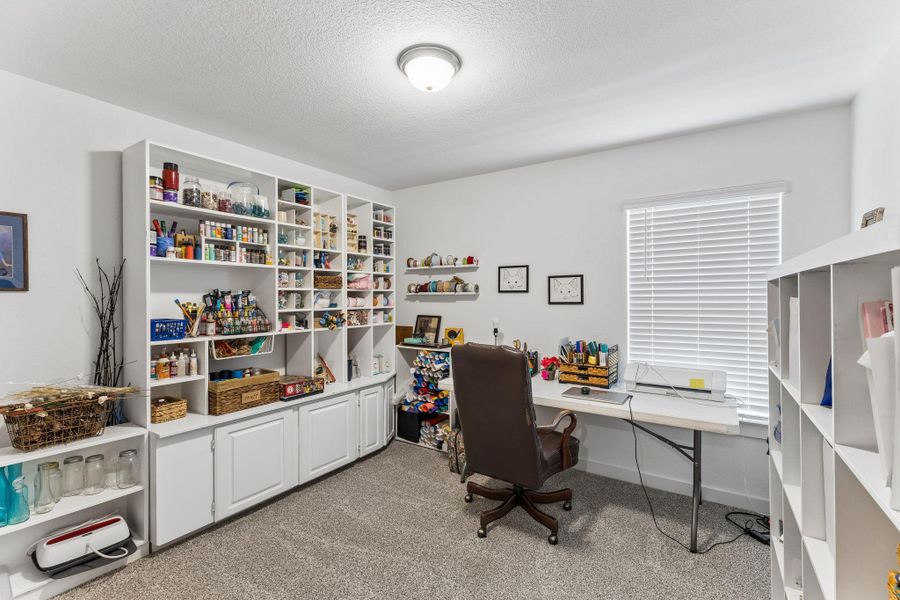 Bedroom set up as craft room