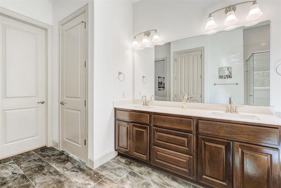 Primary Closet and double vanity