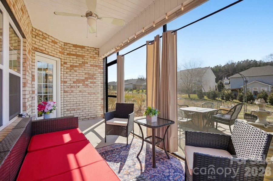 Lovely screened in back porch.
