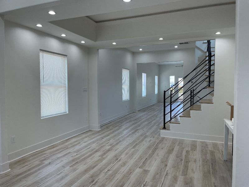 So much natural light with the wall of windows