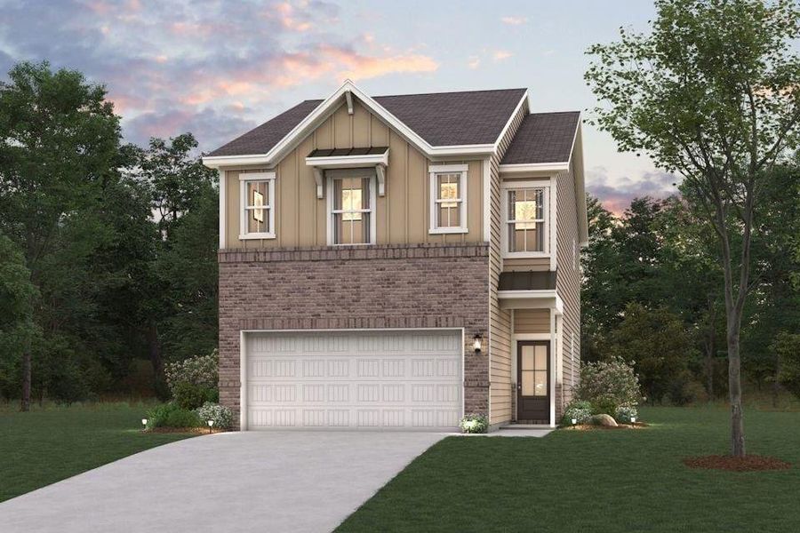 Front exterior of a new home in Azalea Square Townhomes, Lawrenceville, GA, highlighting curb appeal (Image 25).