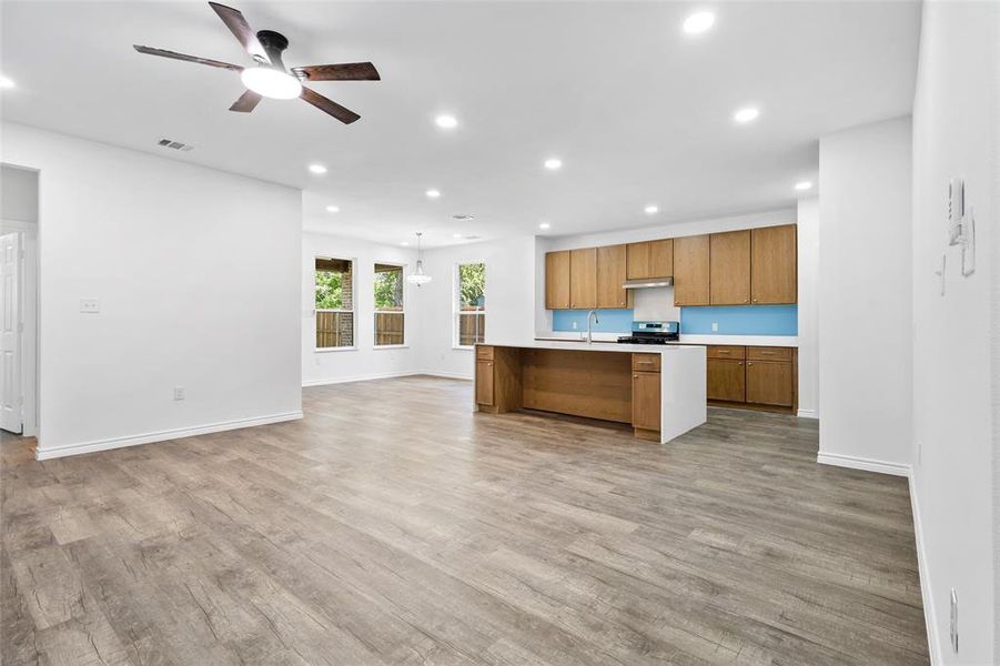 Large Kitchen with real wood flooring Large Kitchen with real wood flooring