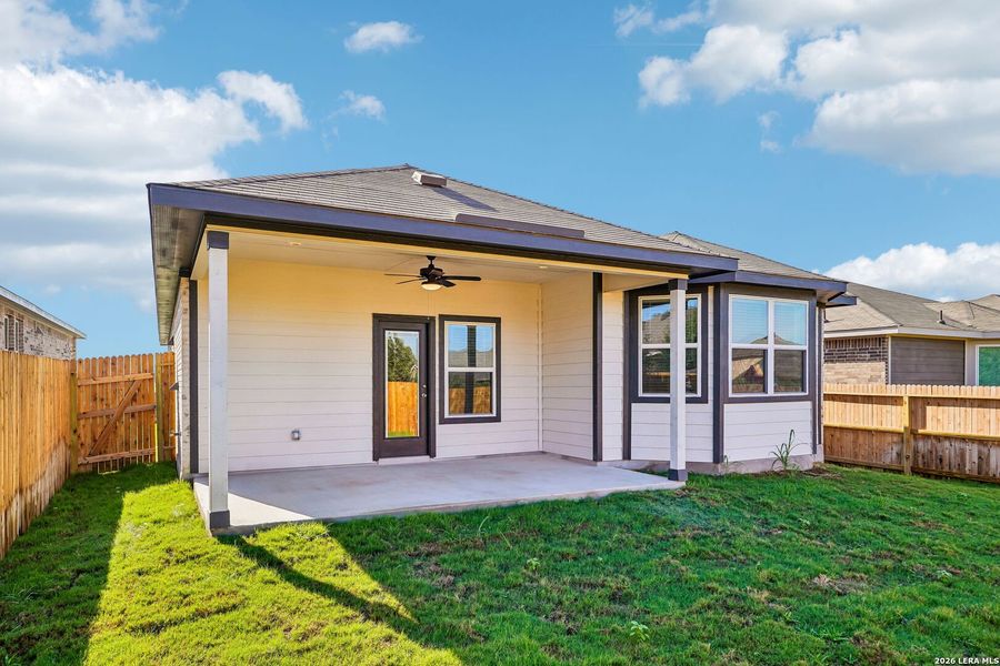 Exterior details and patio area of a home in Sagebrooke - Premier Series, San Antonio (Image 25).