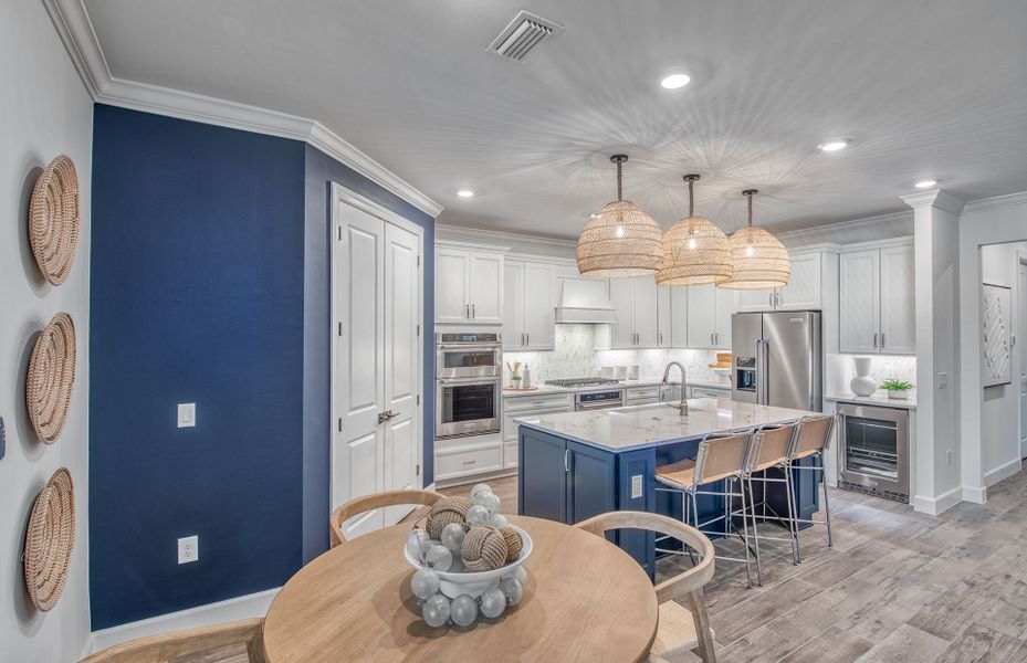 Café located right off the kitchen