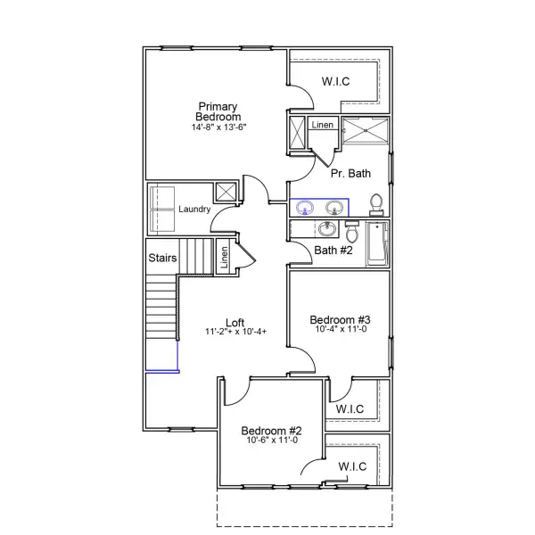2D floor plan layout of this home in Central Creek, Goose Creek, SC (Image 3).