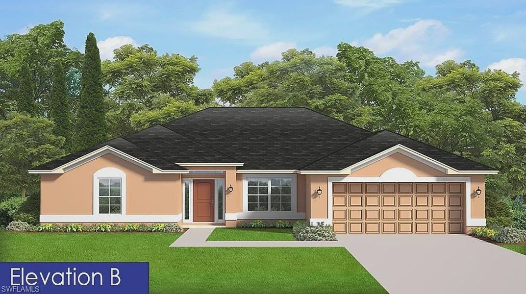 Front exterior of a new home in Greenbriar, Lehigh Acres, FL, highlighting curb appeal (Image 1). Front exterior of a new home in Greenbriar, Lehigh Acres, FL, highlighting curb appeal (Image 1).
