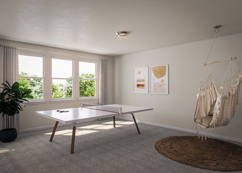 Representative furnished interior of a home built from the Spyglass by Tri Pointe Homes in Flora, Hutto (Image 16).