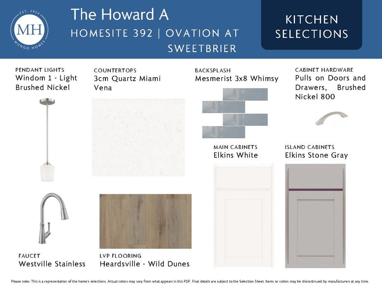 Sample of building materials used in homes in Ovation at Sweetbrier, Durham (Image 6).
