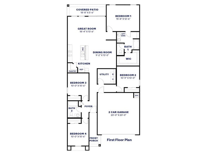 2D floor plan layout of this home in Remington, Buckeye, AZ (Image 4).