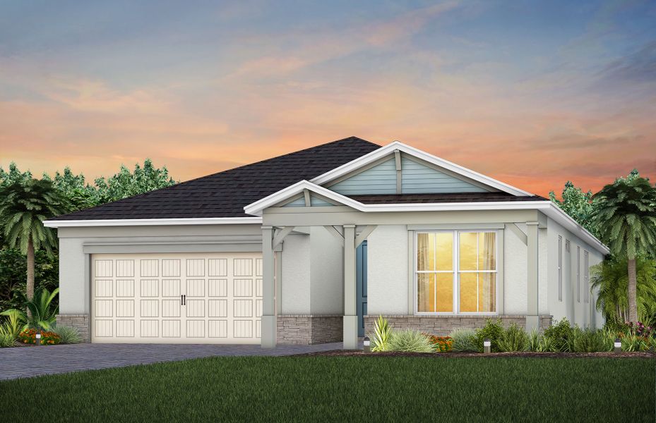 Representative exterior photo of a completed home built from the Concord by Pulte Homes in Waterstone at Halifax Plantation, Ormond Beach, FL (Image 20).