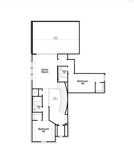 2D floor plan layout for the Cambridge by Highland Homes in Landmark, Denton, TX (Image 6).