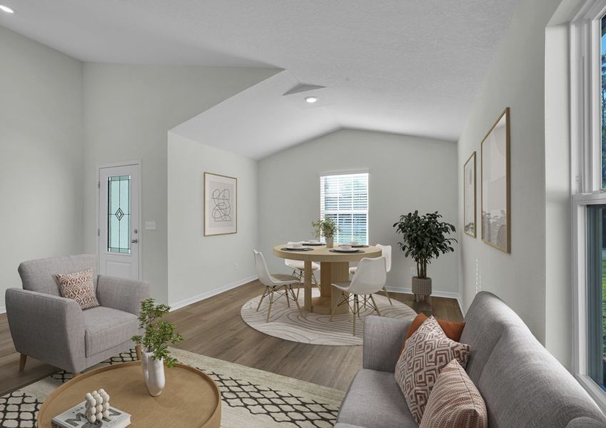 Host friends and family for dinner in the front dining area
