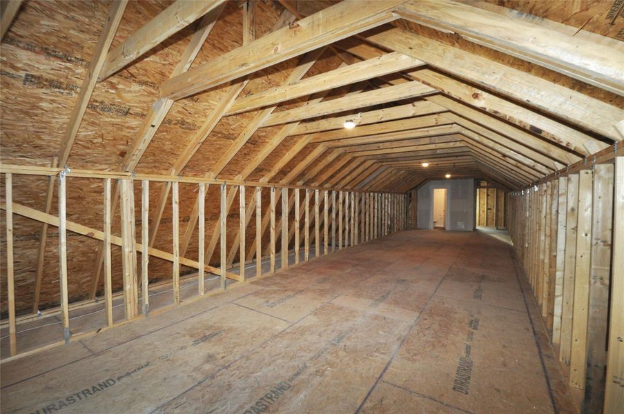 Barn storage above the garage.
