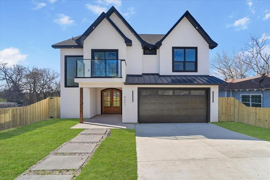 Front exterior of a new home in , Dallas, TX, highlighting curb appeal (Image 1). Front exterior of a new home in , Dallas, TX, highlighting curb appeal (Image 1).