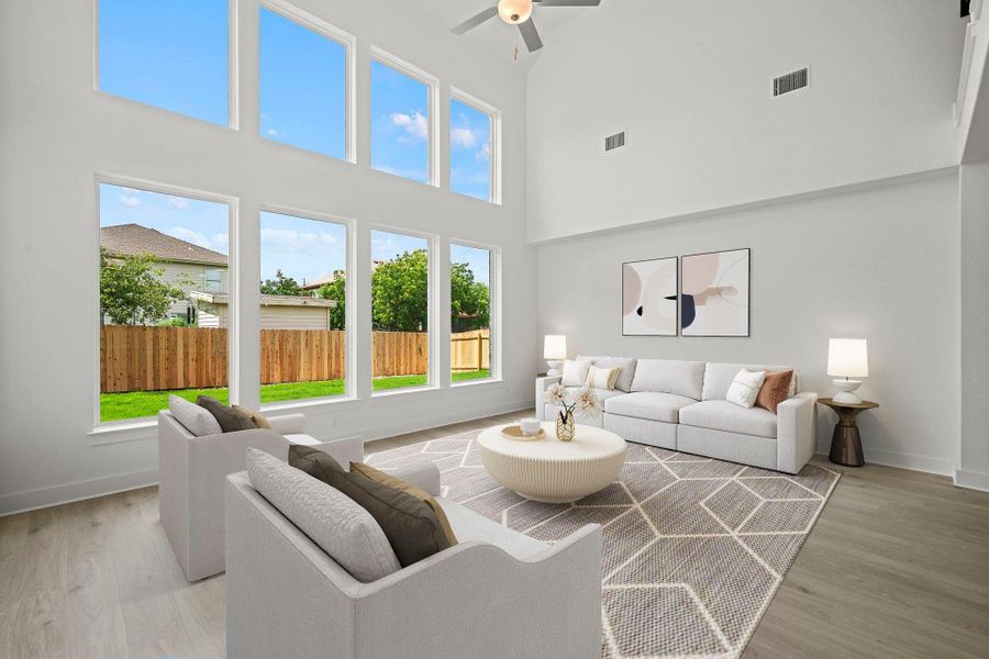 Open Concept Family Room - Virtually Staged