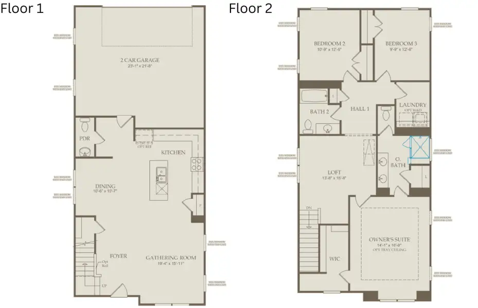 2D floor plan layout of this home in Saunders Farm, Willow Spring, NC (Image 3). 2D floor plan layout of this home in Saunders Farm, Willow Spring, NC (Image 3).