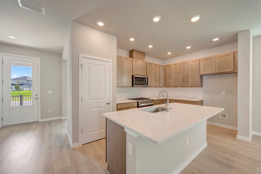 Furnished interior view inside a new home in Soleta at Starkey Ranch - Cottage Series, Odessa (Image 6).