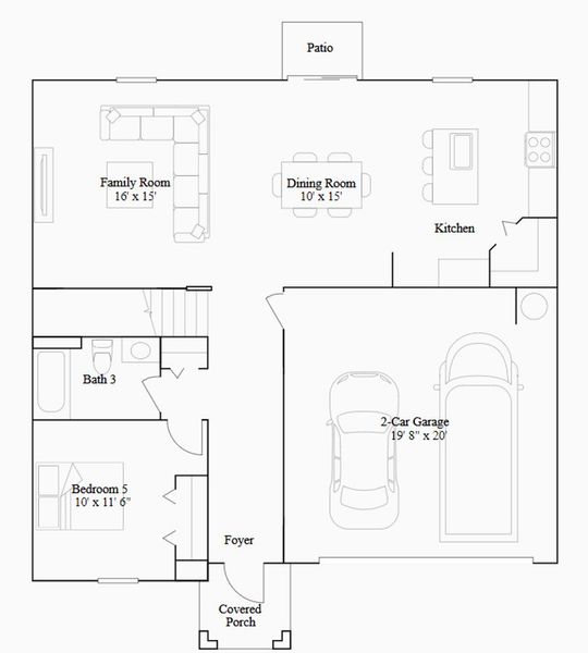2D floor plan layout of this home in Providence: Estate Key Collection, Davenport, FL (Image 1).