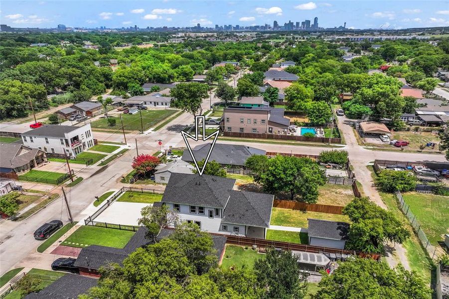 Bird's eye view of city skyline Bird's eye view of city skyline