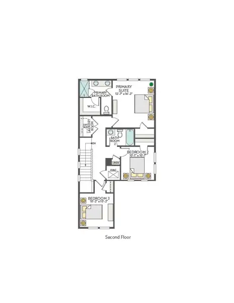 2D floor plan layout for the Frost by Tri Pointe Homes in Paley Park at Easton Park, Austin, TX (Image 4). 2D floor plan layout for the Frost by Tri Pointe Homes in Paley Park at Easton Park, Austin, TX (Image 4).