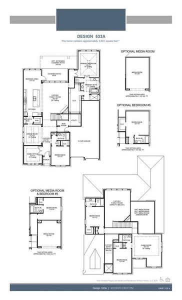 2D floor plan layout of this home in Fields 60', Frisco, TX (Image 3). 2D floor plan layout of this home in Fields 60', Frisco, TX (Image 3).