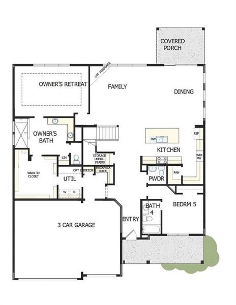 2D floor plan layout of this home in Havencroft, Woodstock, GA (Image 6).