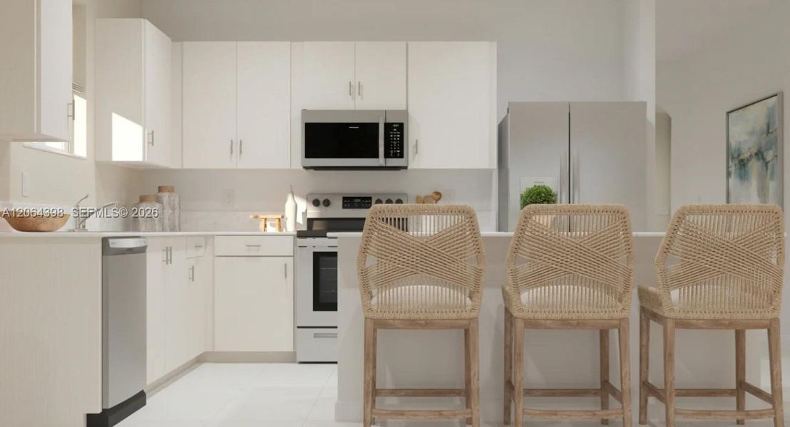 Furnished interior view inside a new home in Heron Pointe, Miami (Image 2).