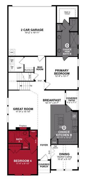 2D floor plan layout of this home in Treeline, Justin, TX (Image 2). 2D floor plan layout of this home in Treeline, Justin, TX (Image 2).