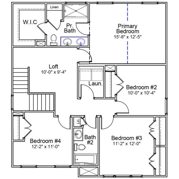 2D floor plan layout of this home in Citadel Point at Southbridge, Sneads Ferry, NC (Image 4).