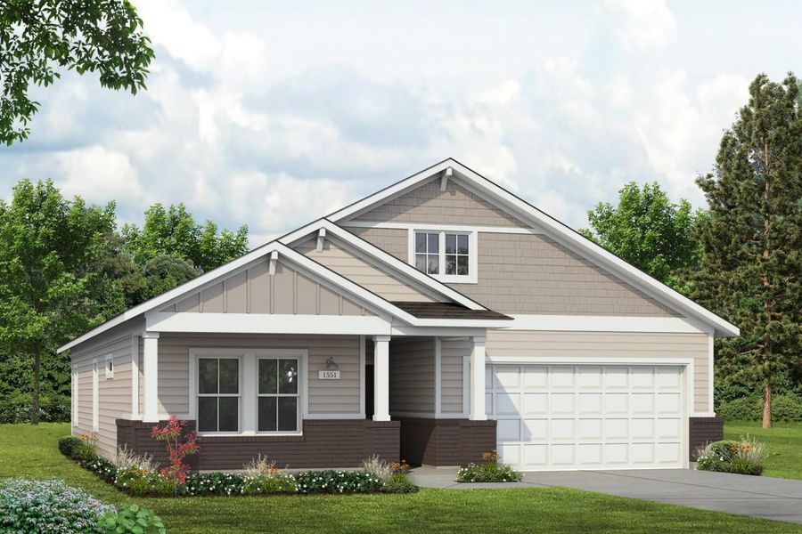 Representative exterior photo of a completed home built from the Harvest Ridge 1551 by Brohn Homes in Harvest Ridge, Elgin, TX (Image 12).