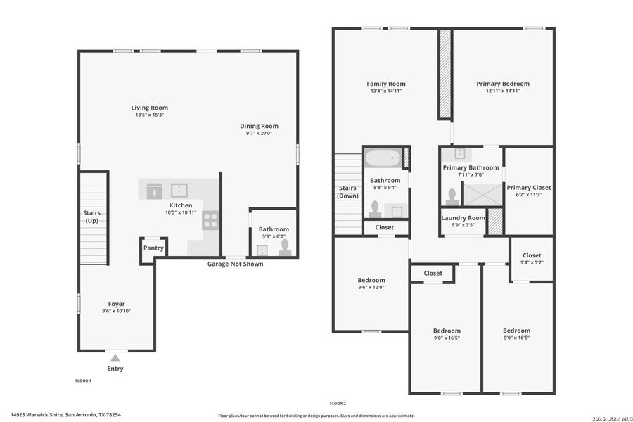 2D floor plan layout of this home in Waterwheel, San Antonio, TX (Image 4).