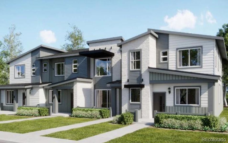 Front exterior of a new home in Parterre: The Parkside Collection, Thornton, CO, highlighting curb appeal (Image 1).
