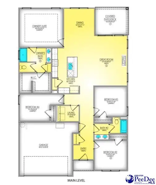2D floor plan layout of this home in Spring Haven, Florence, SC (Image 2). 2D floor plan layout of this home in Spring Haven, Florence, SC (Image 2).