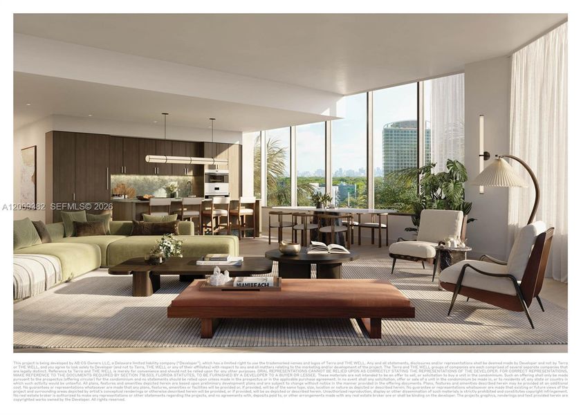 Furnished interior view inside a new home in , Miami (Image 6).
