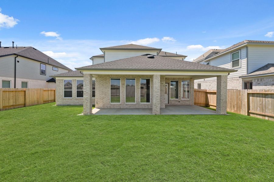 Front exterior of a new home in Briarwood Crossing, Rosenberg, TX, highlighting curb appeal (Image 15). Front exterior of a new home in Briarwood Crossing, Rosenberg, TX, highlighting curb appeal (Image 15).